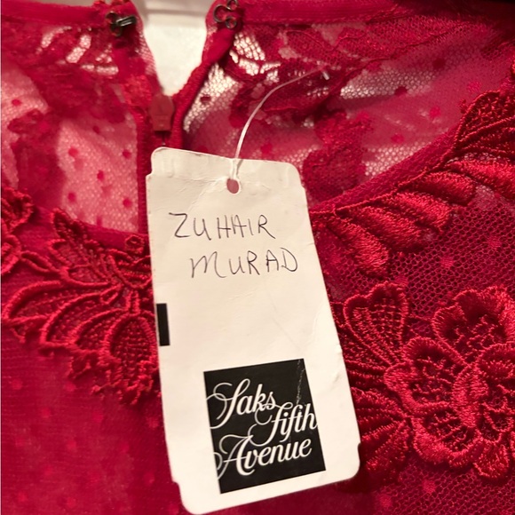 Zuhair Murad Red Lace Pencil Midi Gown Never Worn With Tags - Picture 4 of 8